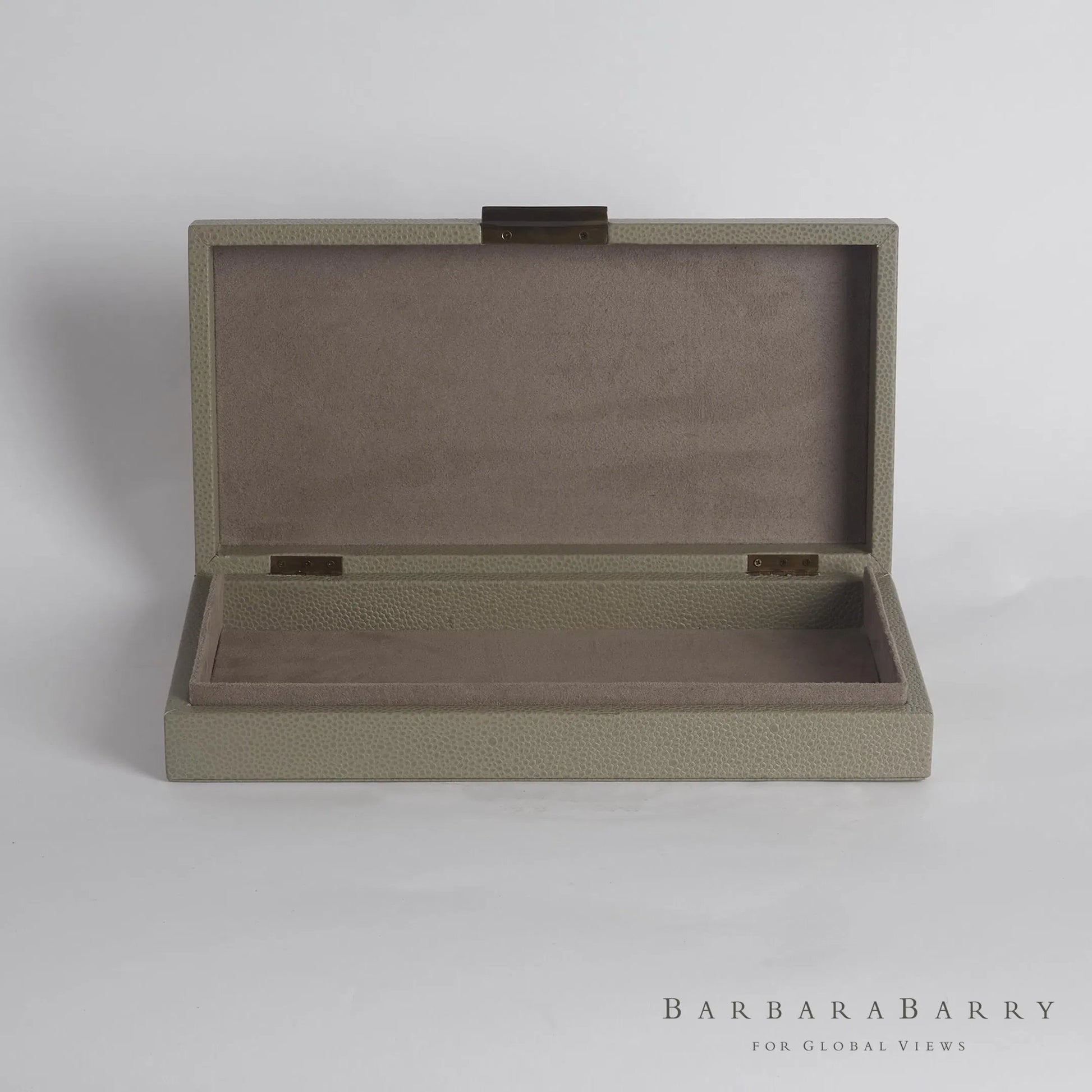 Alpen Box by Global Views. Made from mdf, leather, polyester suede in a transitional style.