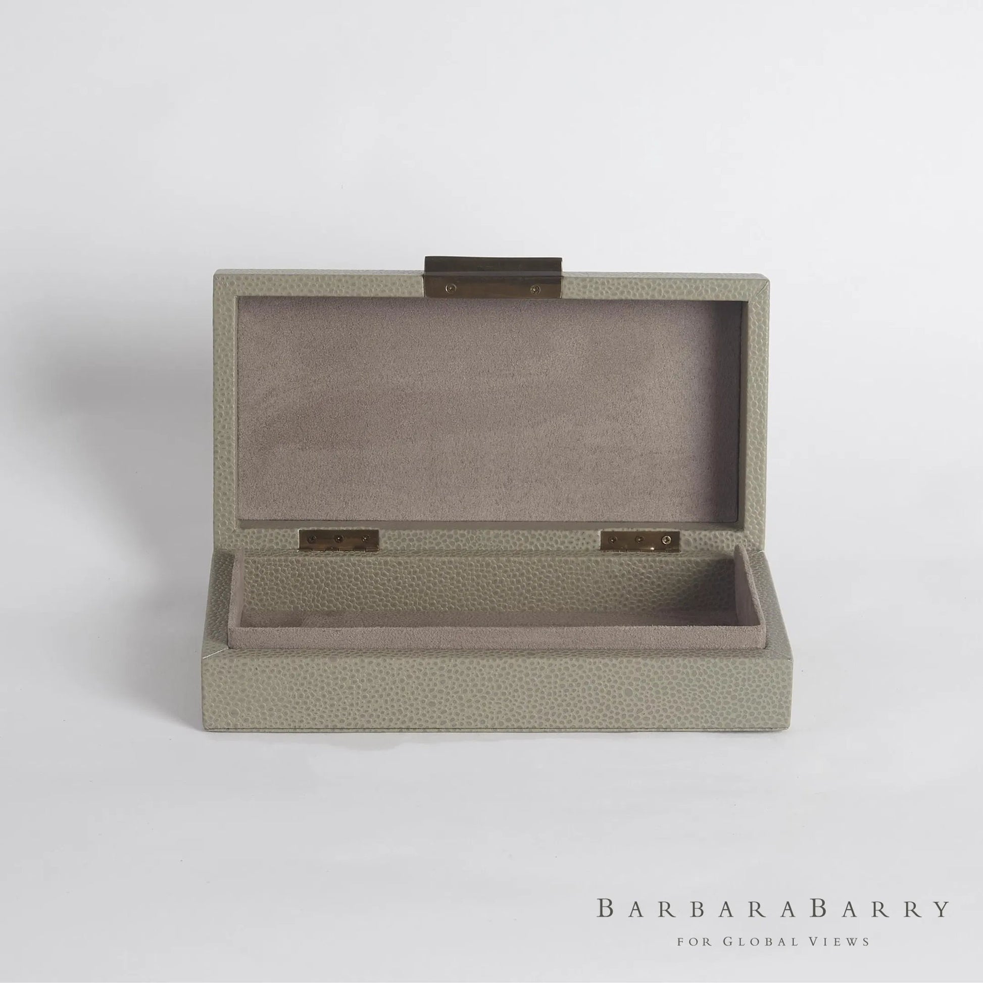 Alpen Box by Global Views. Made from mdf, leather, polyester suede in a transitional style.