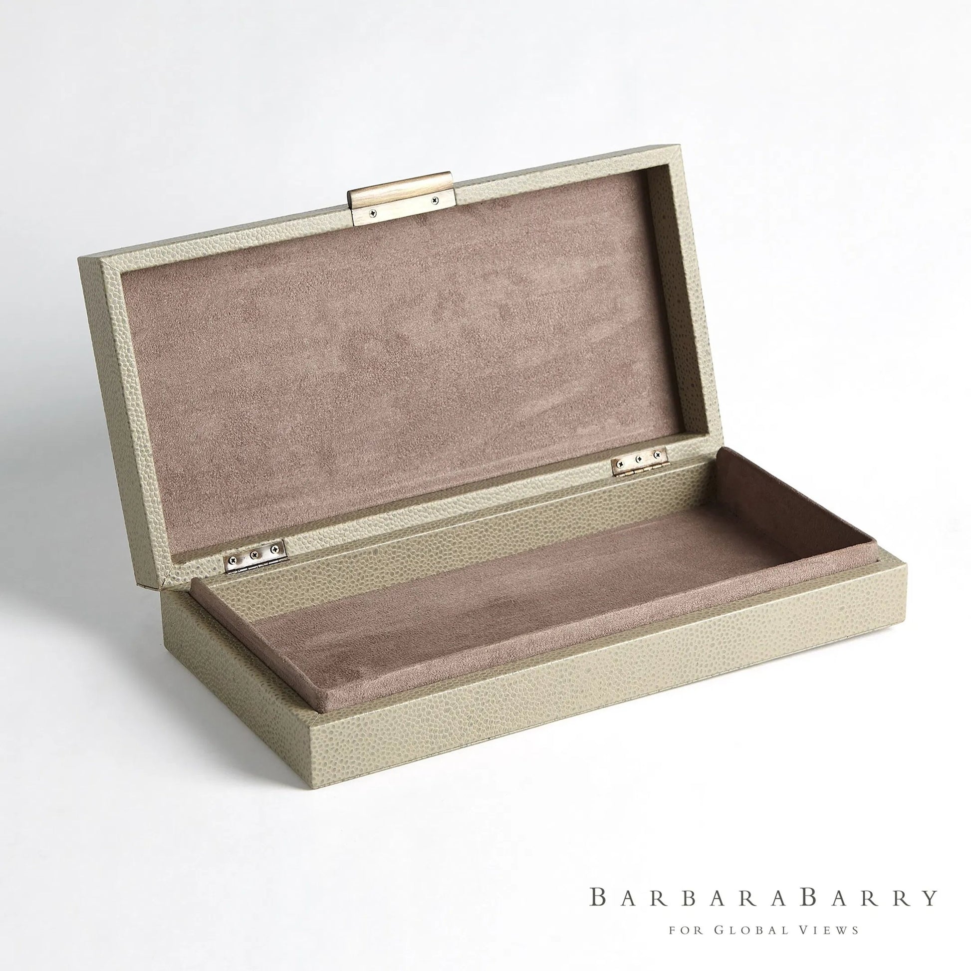 Alpen Box by Global Views. Made from mdf, leather, polyester suede in a transitional style.