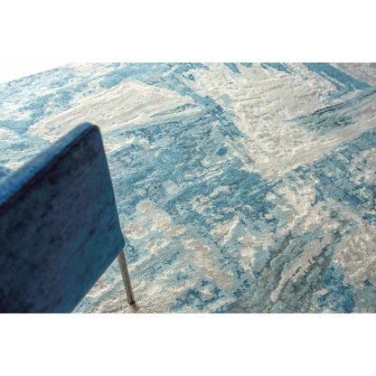 Luxury Laureno 6316 Rug by Exquisite Rugs in ivory, light blue. Made from bamboo silk in a unique style.