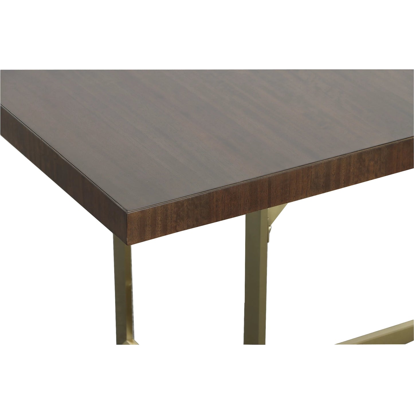 007 SI-2635731 | Closeup | Libby Langdon Clement Dining Table by Fairfield Chair in brown and smoked stone. Made from stainless steel, oak solids, eucalyptus veneers in a unique style.