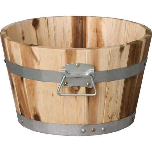 Round Wood Planter by Emissary USA in wood. Made from unique in a rustic style.