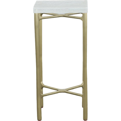 Libby Langdon Mangold Drink Table by Fairfield Chair in gold and champagne. Made from glass, stainless steel in a unique style.