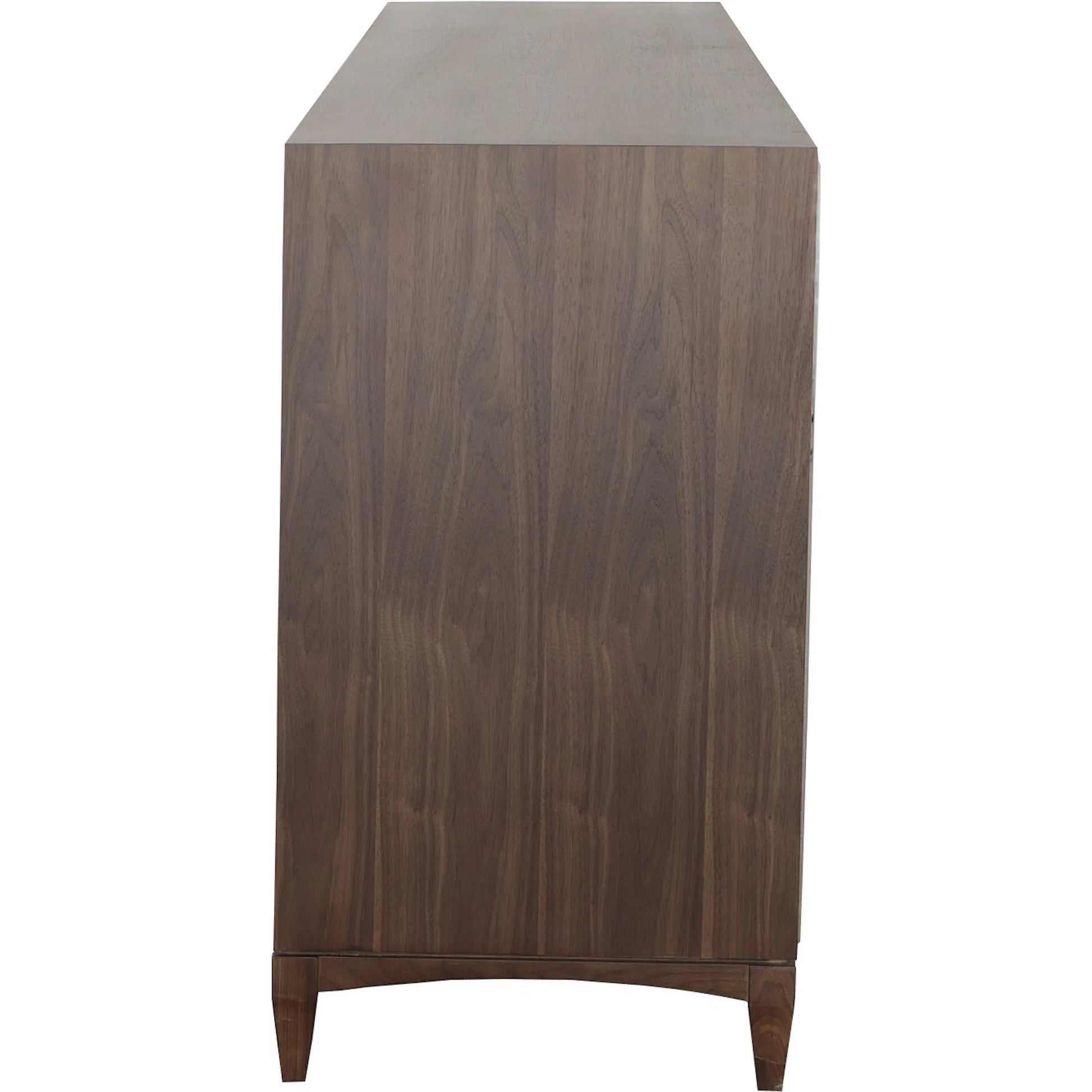 Libby Langdon Farley Dresser by Fairfield Chair in brown and smoked stone. Made from walnut solids, veneers in a unique style.