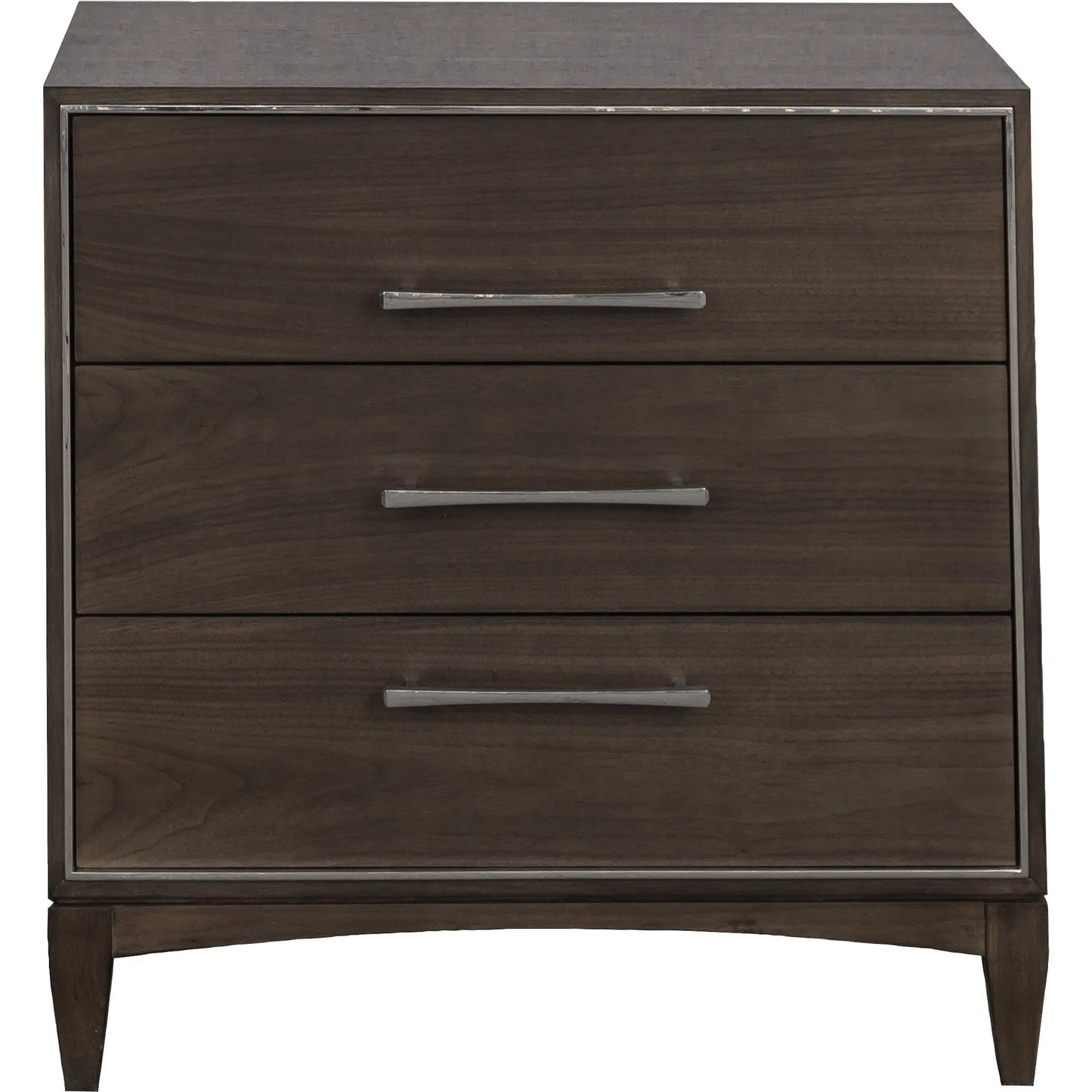 002 SI-2635735 | Additional Silo | Libby Langdon 3-Drawer Farley Nightstand by Fairfield Chair in brown and smoked stone. Made from walnut solids, veneers in a unique style.