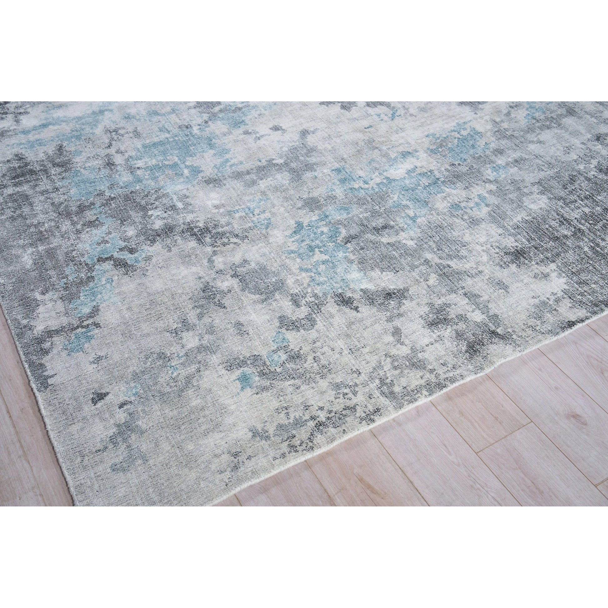 Sky Rug by Exquisite Rugs in gray, blue. Made from wool, bamboo silk in a unique style.