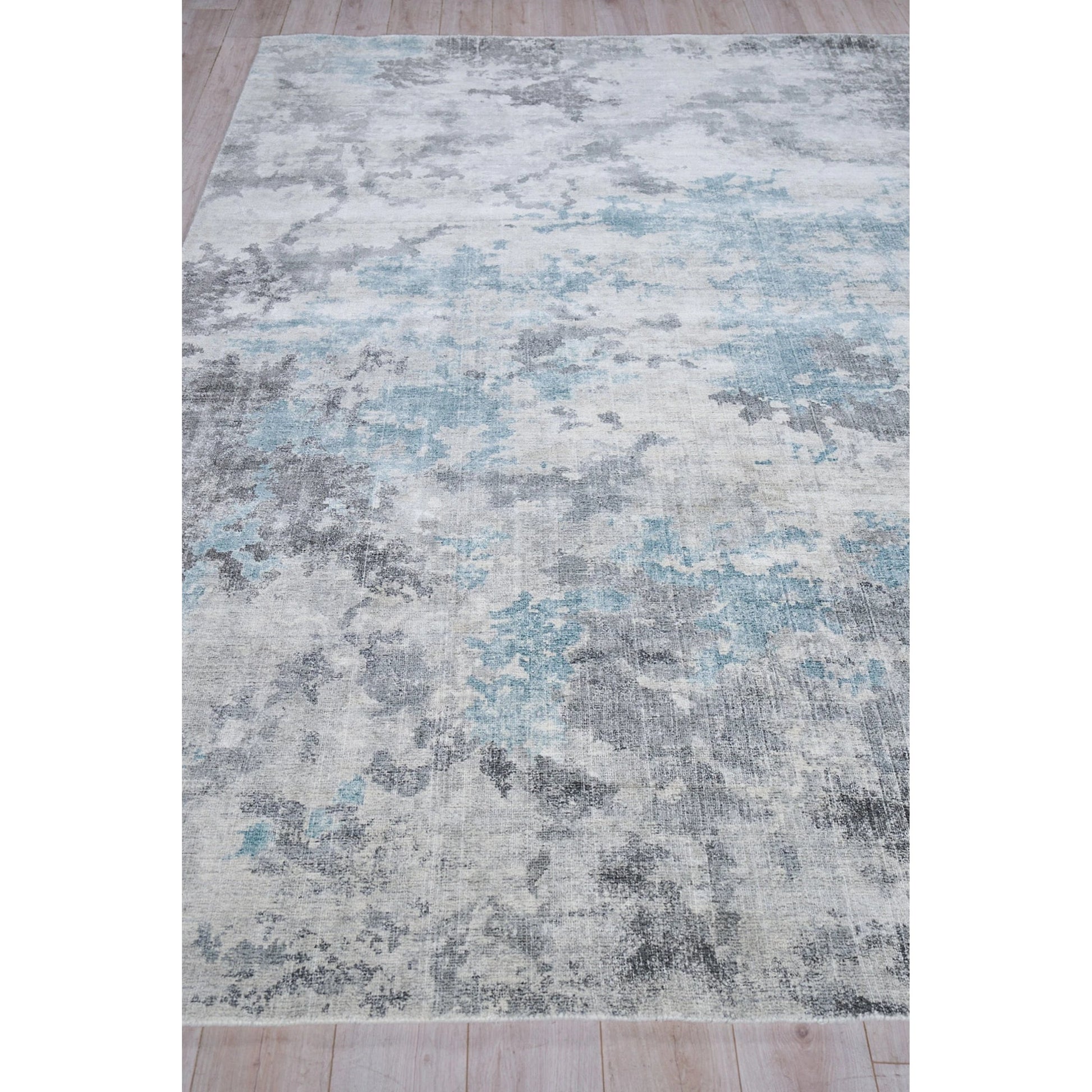 Sky Rug by Exquisite Rugs in gray, blue. Made from wool, bamboo silk in a unique style.