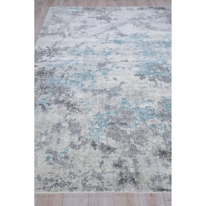 Sky Rug by Exquisite Rugs in gray, blue. Made from wool, bamboo silk in a unique style.