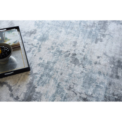 Sky Rug by Exquisite Rugs in gray, blue. Made from wool, bamboo silk in a unique style.