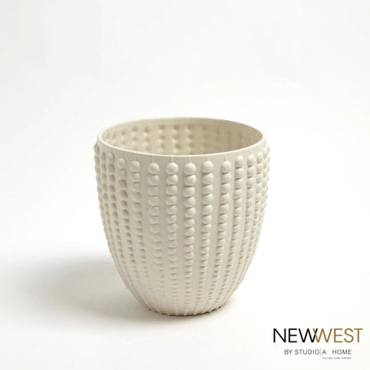 Nail Head Bowl by Global Views in rustic white. Made from ceramic in a coastal style.