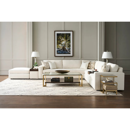 Libby Langdon Francis Bumper Ottoman by Fairfield Chair in cream and ivory. Made from unique in a unique style.