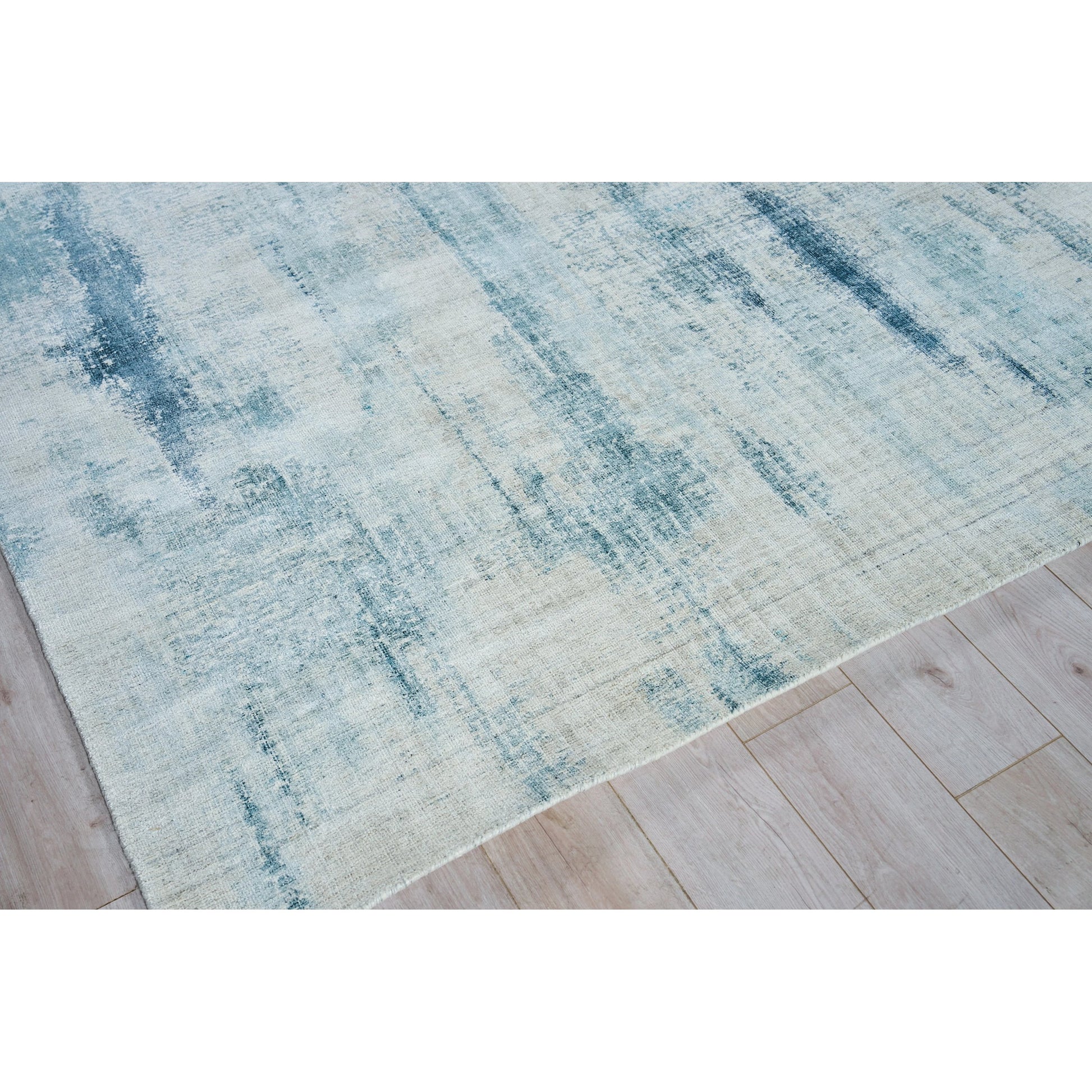 Stone Wash Gazni Rug by Exquisite Rugs in blue. Made from wool, bamboo silk in a unique style.