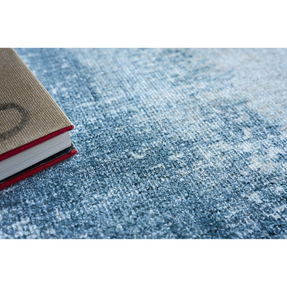 Stone Wash Gazni Rug by Exquisite Rugs in blue. Made from wool, bamboo silk in a unique style.