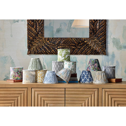 Plume Tapered Chandelier Shade by Currey and Company. Made from cotton in a cottage & farmhouse style.