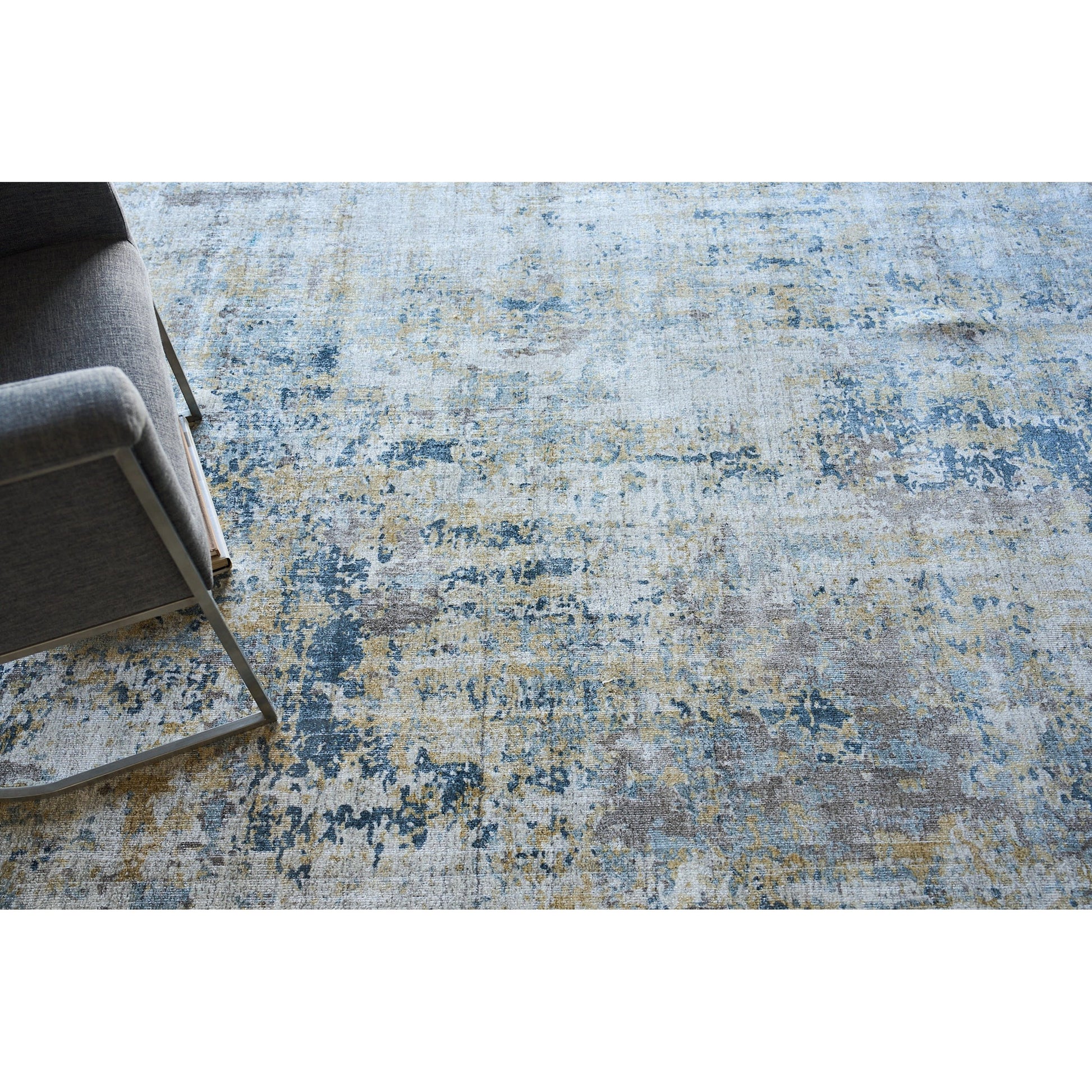 Nightfall Rug by Exquisite Rugs in gold, brown. Made from wool, bamboo silk in a unique style.