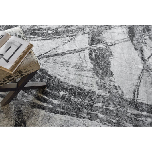 Kyoto 6331 Rug by Exquisite Rugs in silver, black. Made from wool, bamboo silk in a unique style.