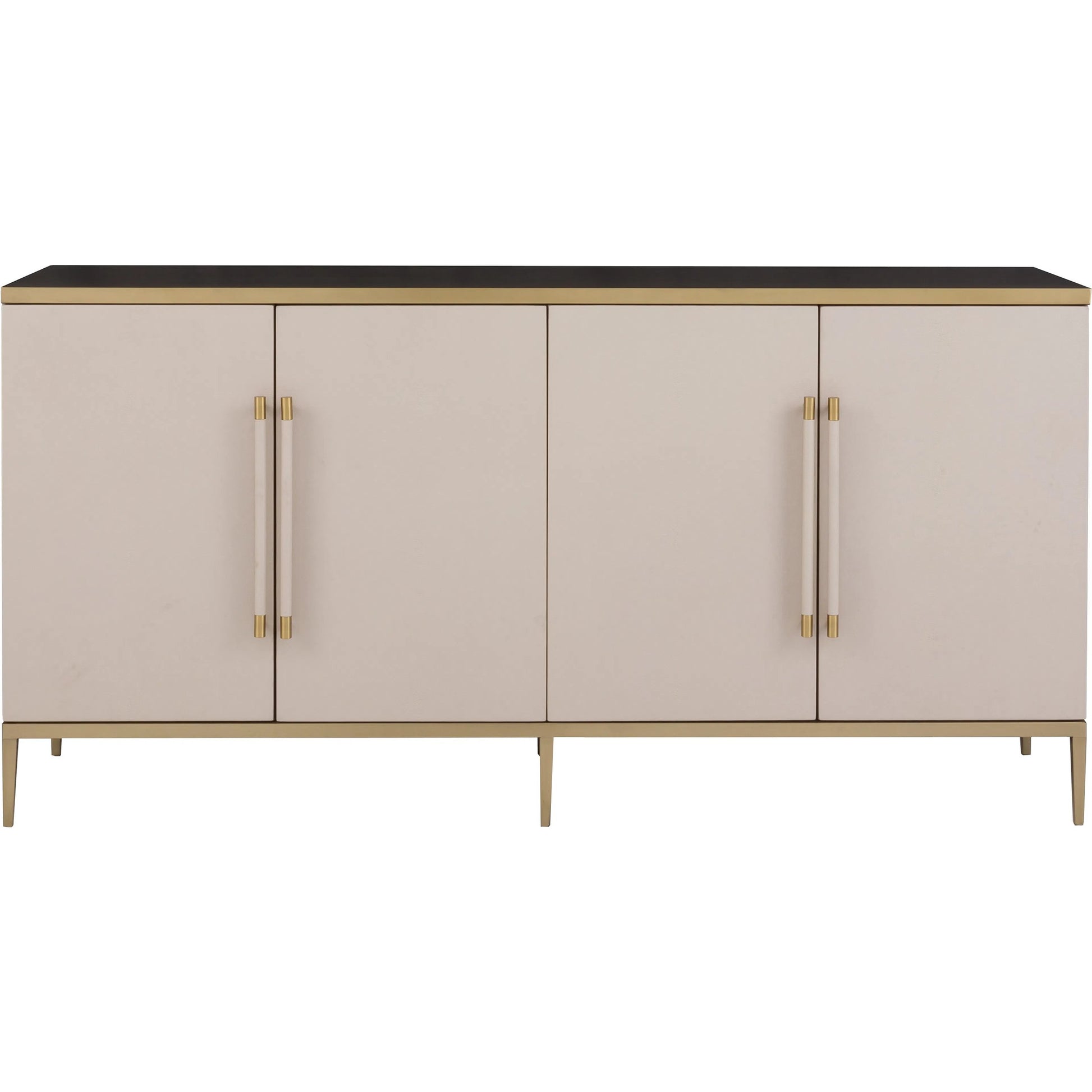 Libby Langdon Hempstead Credenza by Fairfield Chair in brown and dark sable. Made from walnut solids, veneers in a unique style.