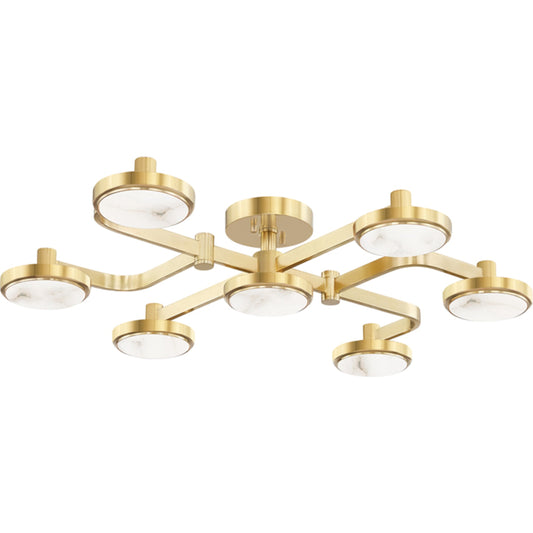 Meander Chandelier by Hudson Valley. Made from brass in a transitional style.