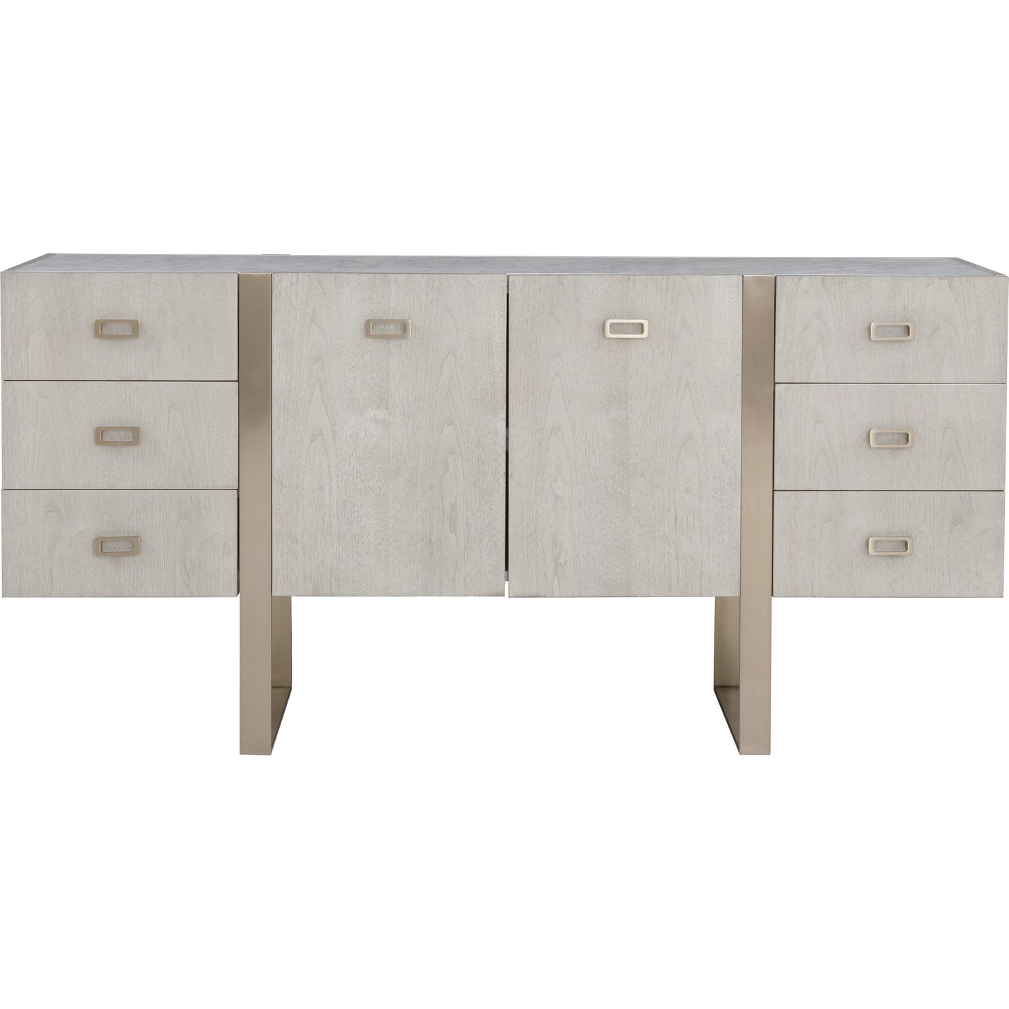 002 SI-2635739 | Additional Silo | Libby Langdon Carlson Credenza by Fairfield Chair in grey and sheer dove. Made from walnut solids, veneers, stainless steel in a unique style.