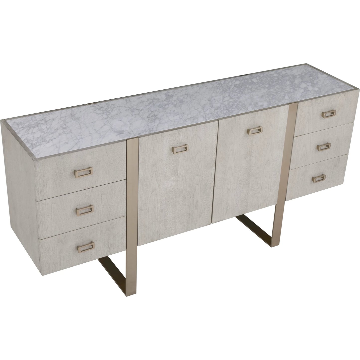 004 SI-2635739 | Additional Silo | Libby Langdon Carlson Credenza by Fairfield Chair in grey and sheer dove. Made from walnut solids, veneers, stainless steel in a unique style.