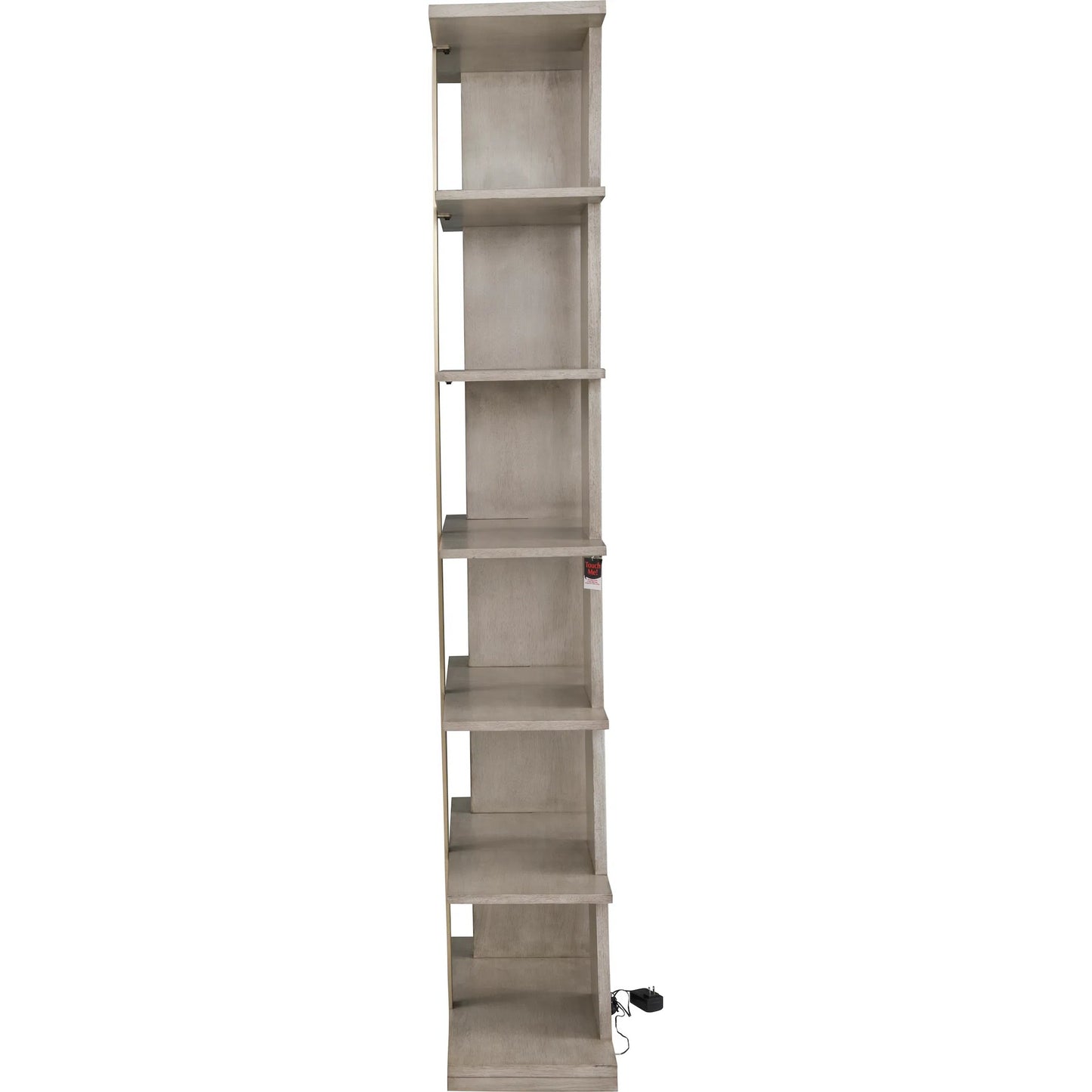 004 SI-2636069 | Additional Silo | Libby Langdon Carlson Side Facing Etagere by Fairfield Chair in grey and sheer dove. Made from walnut solids, veneers, stainless steel in a unique style.