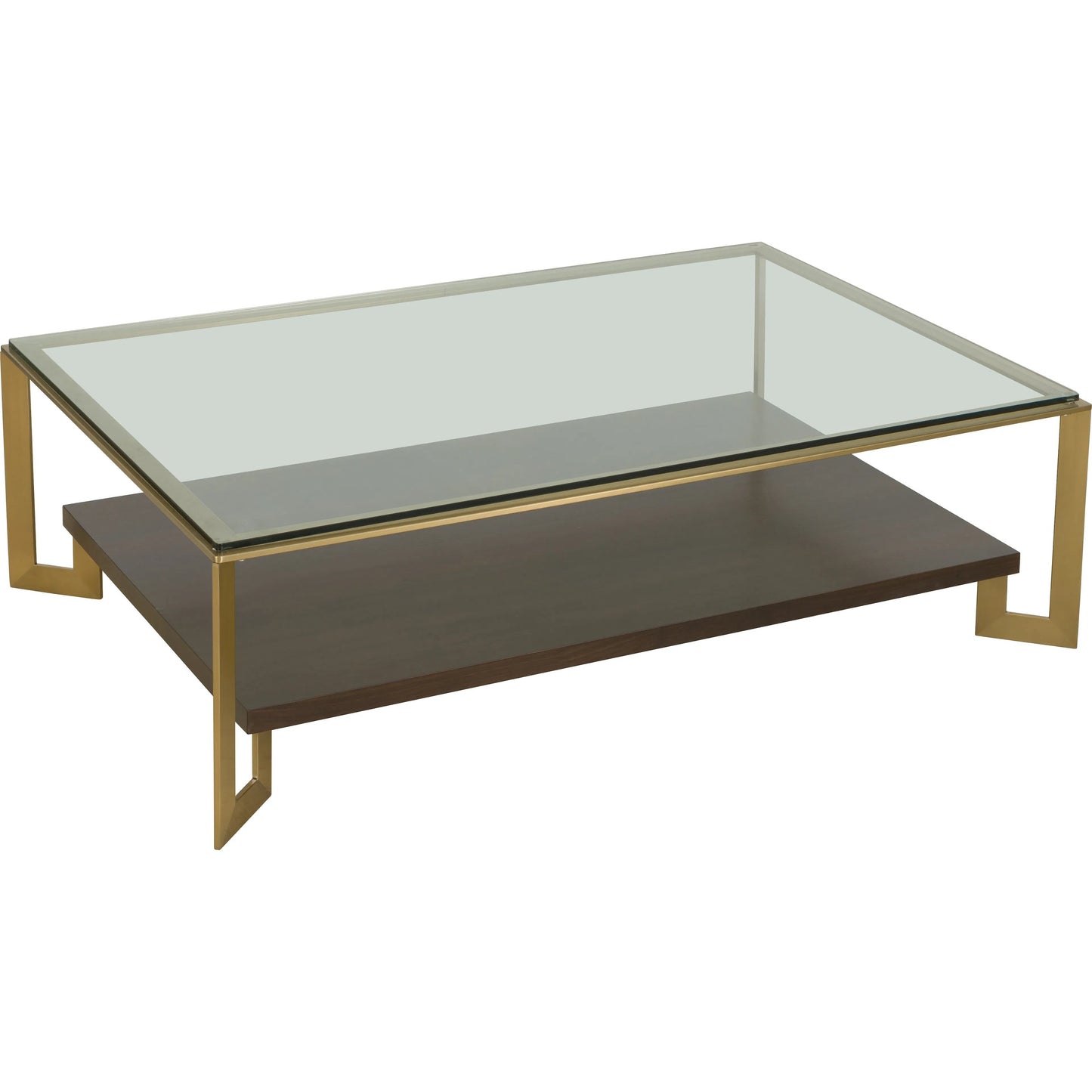 003 SI-2635740 | Additional Silo | Libby Langdon Cannon Cocktail Table by Fairfield Chair in brown and smoked stone. Made from stainless steel, walnut solids, veneers, glass in a unique style.