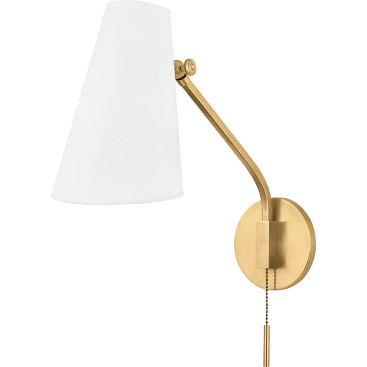 Patten Swing Arm Wall Sconce by Hudson Valley. Made from brass in a modern style.