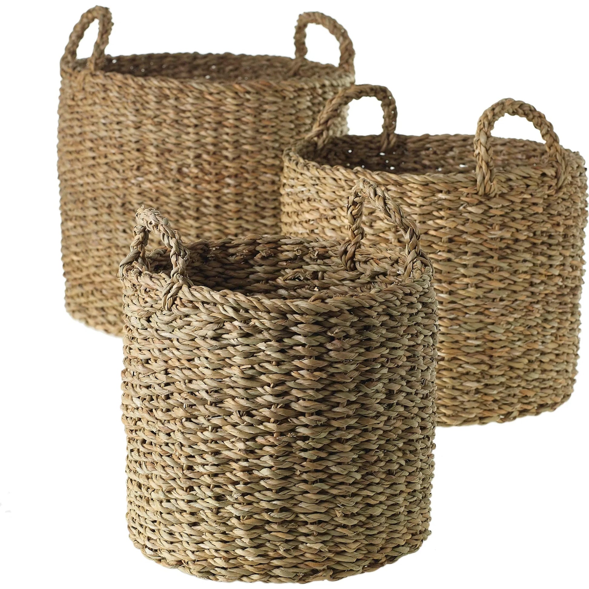 Hacienda Basket Set by Accent Decor in natural. Made from natural fibers in a unique style.