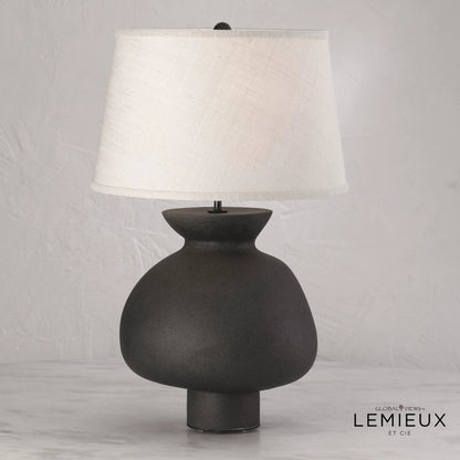 Casis Lamp by Global Views in matte black. Made from earthenware in a eclectic & global style.