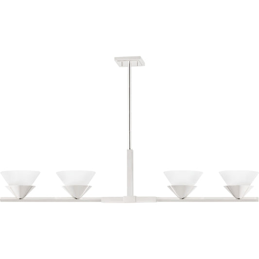 Stillwell 4 Light Island Light by Hudson Valley in polished nickel. Made from steel in a modern style.