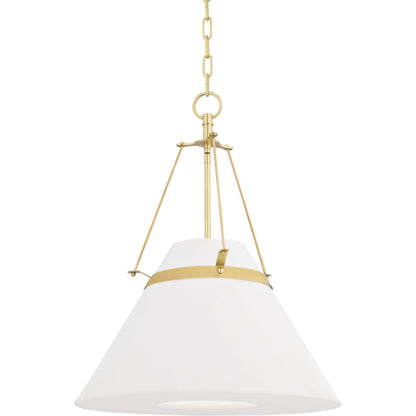 Clemens Pendant by Hudson Valley in old bronze. Made from brass in a transitional style.