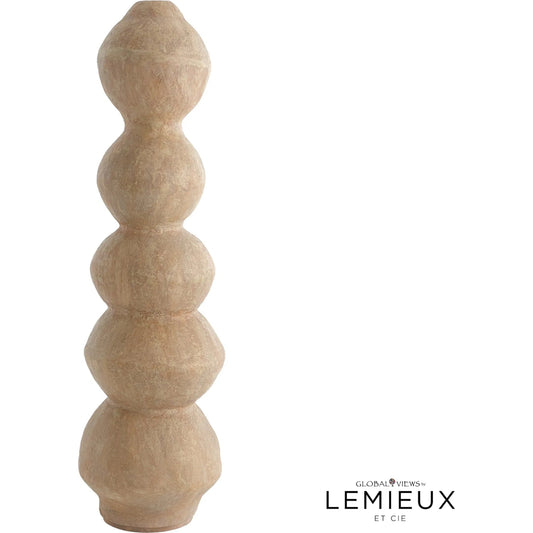 Marcel Totem by Global Views in beige. Made from mdf, paper mache in a eclectic & global style.