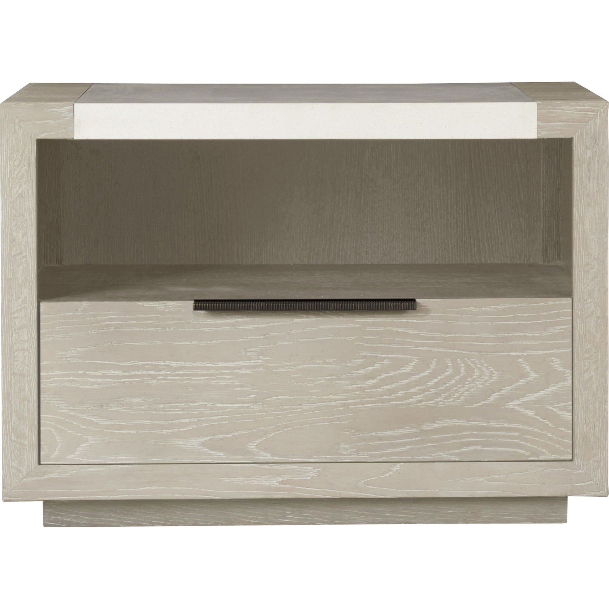 Modern Wilshire Nightstand by Universal Furniture in bronze and quartz. Made from unique in a modern style.