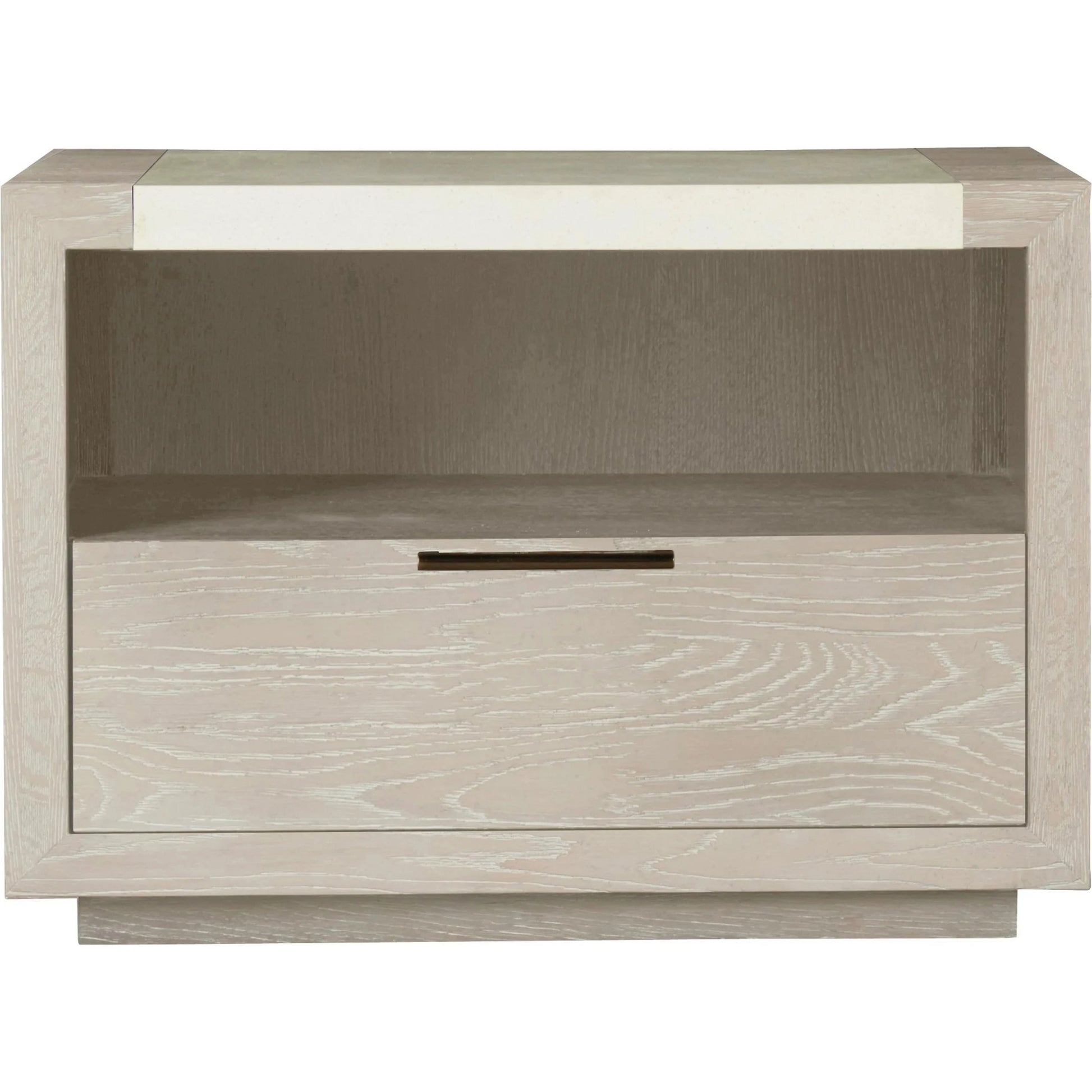 Modern Wilshire Nightstand by Universal Furniture in bronze and quartz. Made from unique in a modern style.