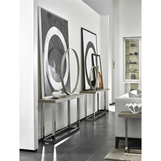 Modern Wyatt Console Table by Universal Furniture in bronze and flint. Made from unique in a modern style.