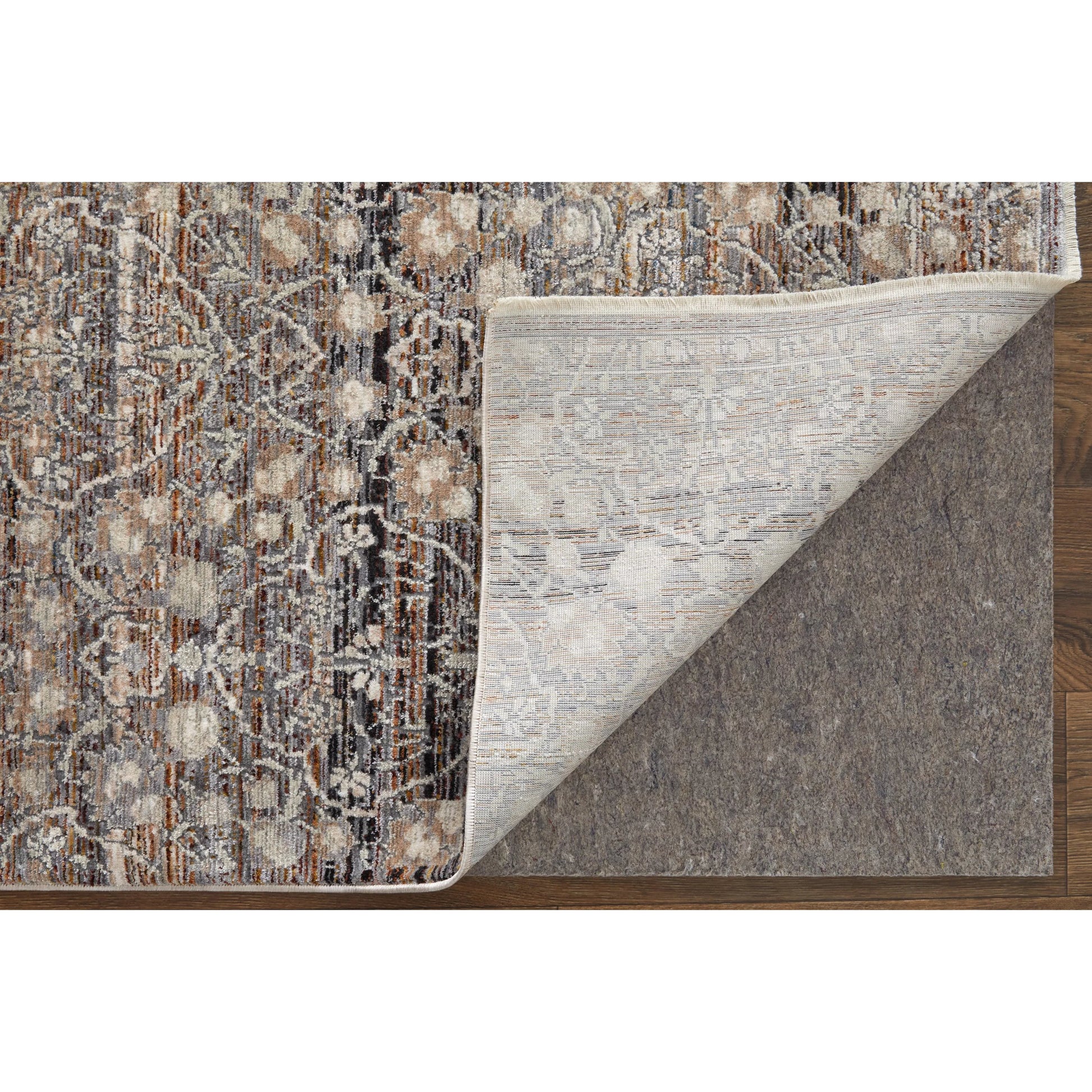 Caprio Transitional Damask Rug - 3961F by Feizy in gray, ivory, tan. Made from polyester, viscose in a unique style.