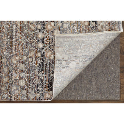 Caprio Transitional Damask Rug - 3961F by Feizy in gray, ivory, tan. Made from polyester, viscose in a unique style.