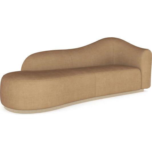 Kalahari Chaise by Caracole in camel and sparkling argent. Made from unique in a unique style.