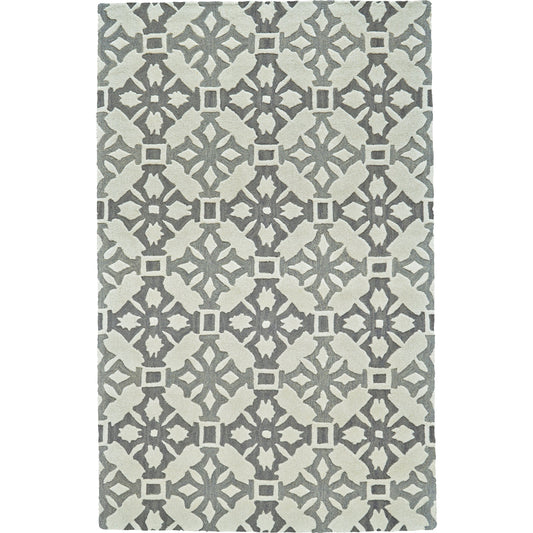 Ella Transitional Geometric Rug - 8458F by Feizy in gray, ivory. Made from wool in a unique style.