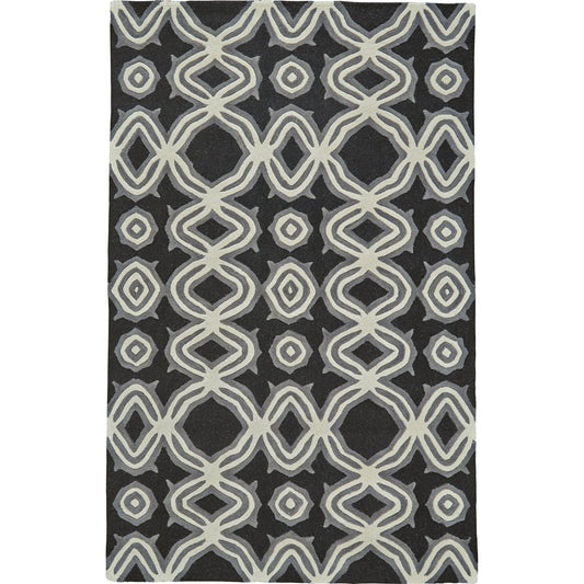 Ella Transitional Rug - 8460F by Feizy in black, ivory, gray. Made from wool in a unique style.