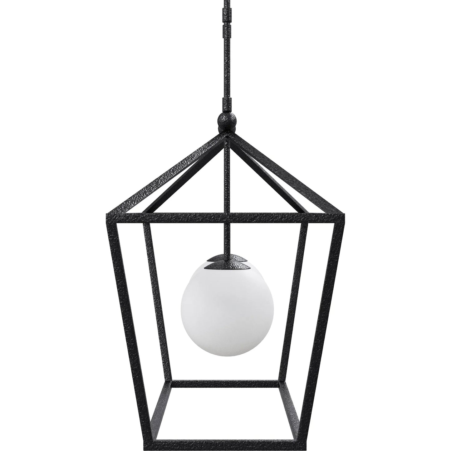 006 SI-2387014 | Additional Silo | Denison Outdoor Lantern by Currey and Company in black, frosted white. Made from wrought iron, glass in a modern style.