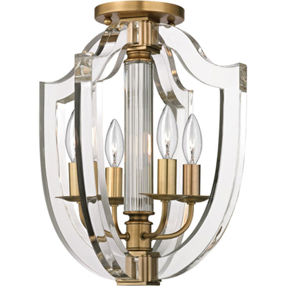 Arietta Semi Flush by Hudson Valley in polished nickel. Made from brass in a transitional style.