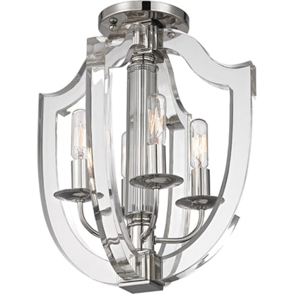 Arietta Semi Flush by Hudson Valley in polished nickel. Made from brass in a transitional style.