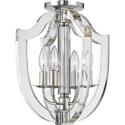 Arietta Semi Flush by Hudson Valley in polished nickel. Made from brass in a transitional style.