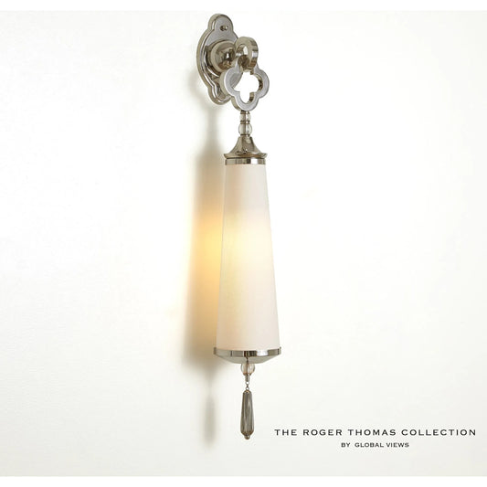 Quatrefoil Sconce by Global Views. Made from unique in a transitional style.