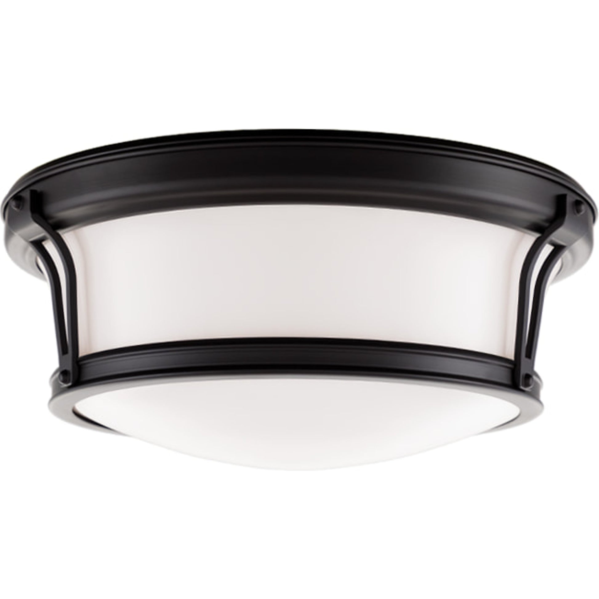 Newport Flush Mount by Hudson Valley in aged brass. Made from steel in a modern style.