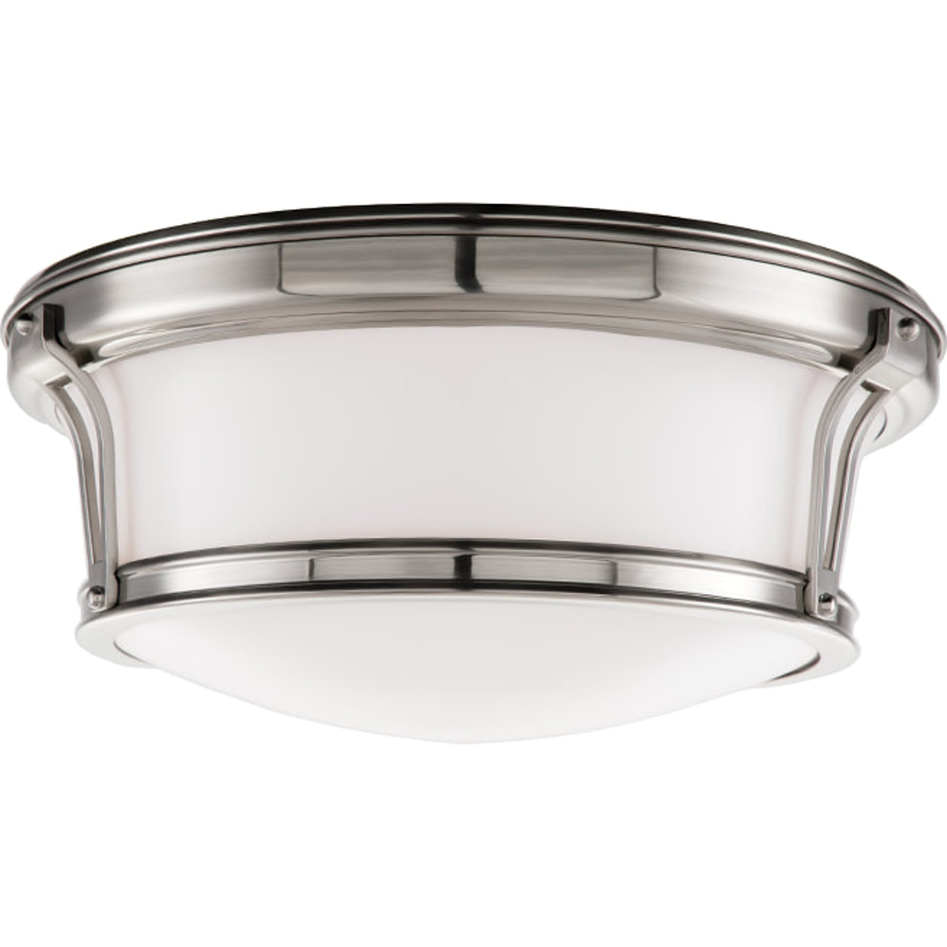 Newport Flush Mount by Hudson Valley in aged brass. Made from steel in a modern style.