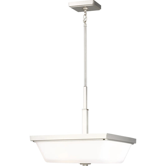 Ellis Harper Three Light Pendant by Visual Comfort & Co. in brushed nickel. Made from steel in a unique style.
