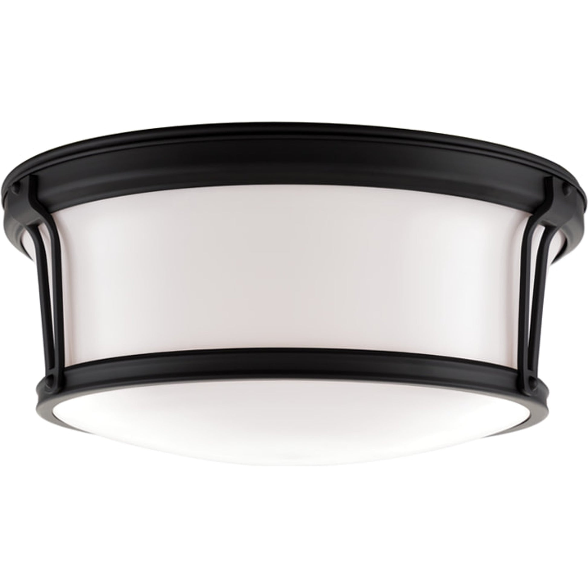 Newport Flush Mount by Hudson Valley in aged brass. Made from steel in a modern style.