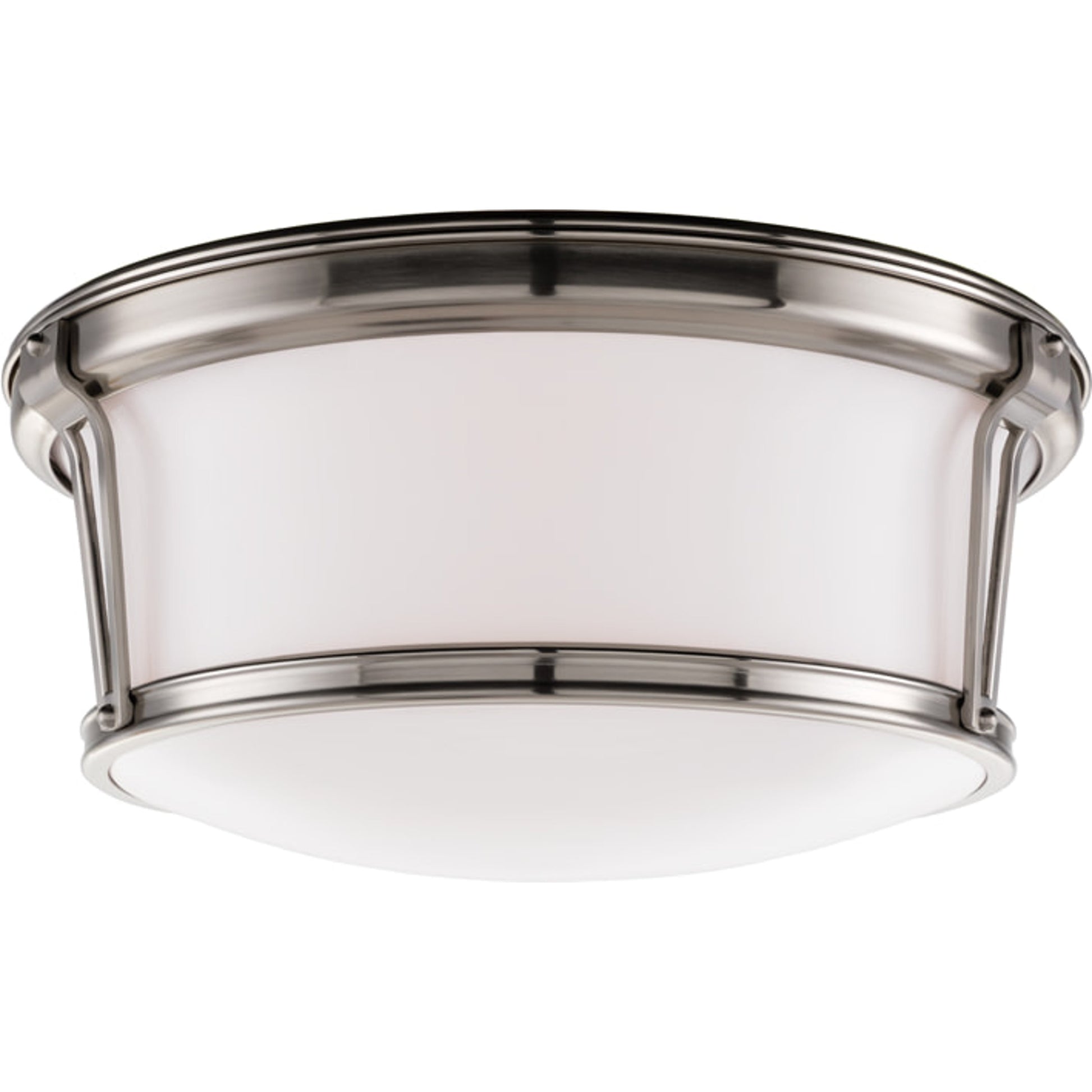 Newport Flush Mount by Hudson Valley in aged brass. Made from steel in a modern style.